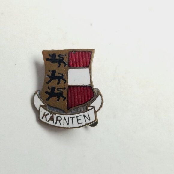 Vintage Karten Coat of Arms Enamel Pin, Austria, Red White Black Lapel Pin - Picture 6 of 6